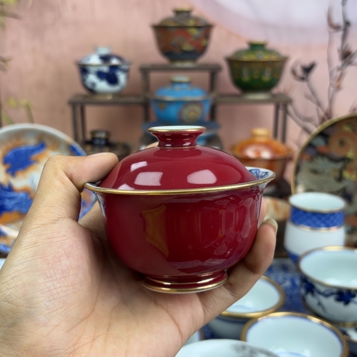 杨***亿盖碗陶景德镇手工手绘陶瓷