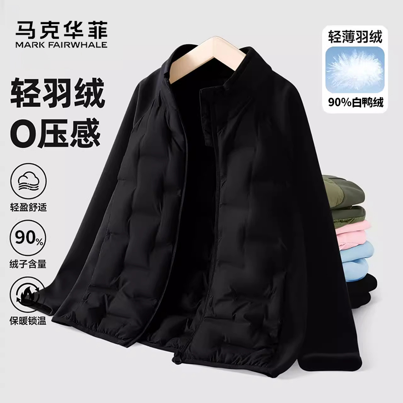 马克华菲儿童轻薄羽绒服2025新款冬季男童立领轻薄外套内胆亲子装