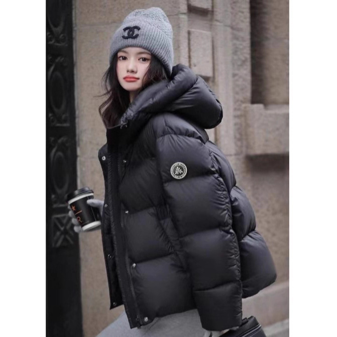 雪山系列高端白鸭绒羽绒服短款女2025新款时尚加厚保暖情侣面包服