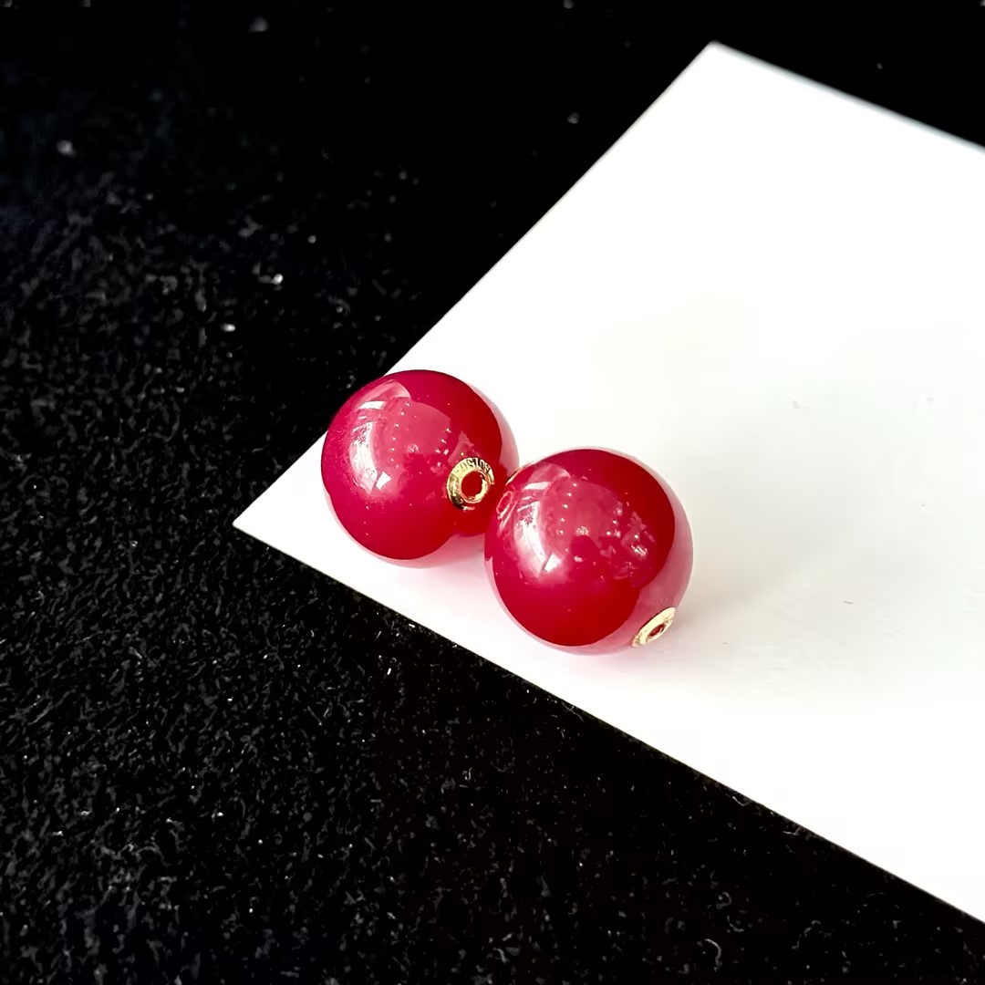 【MF】18k金红宝石单珠-约12mm（多样性发其一）