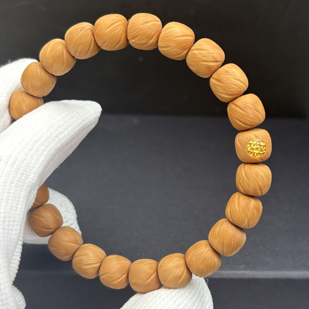 【单标小云锦】精雕小尺寸猴头手串9-10mm