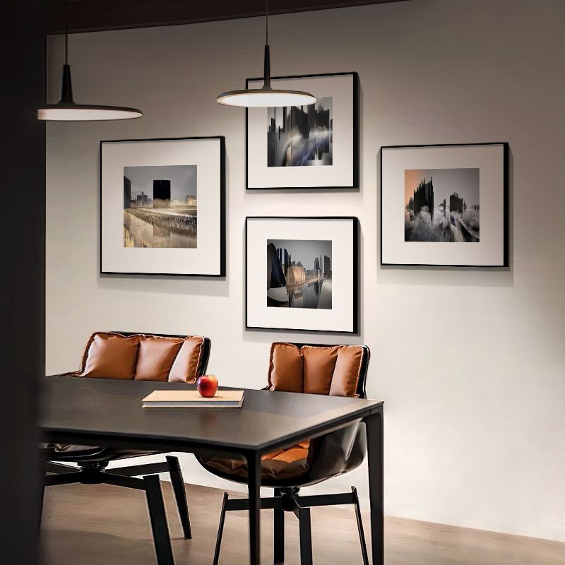 小众艺术抽象黑白现代简约九宫格饭厅客厅床头装饰画组合