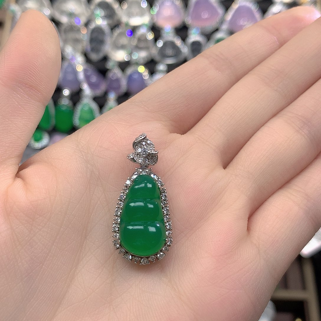 玛瑙/玉髓颈饰银S925镶嵌