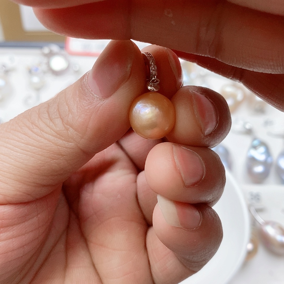 淡水珍珠颈饰银S925镶嵌P****)