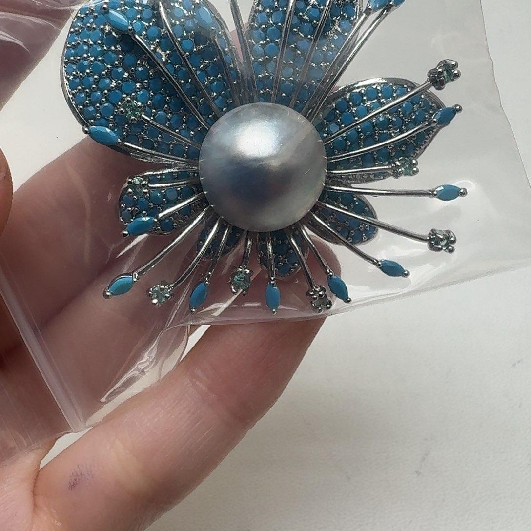 未镶嵌拼合珍珠（马贝珠）胸针