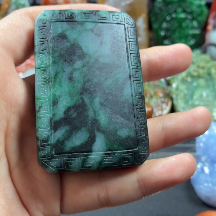 翡翠未镶嵌挂件仿古无事牌