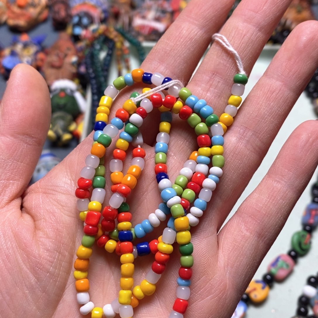 琉璃颈饰印度尼西亚彩色链子