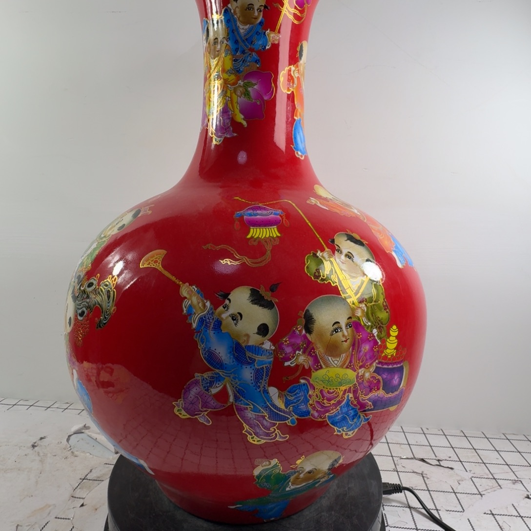 波***瓶粉彩人物故事陶瓷瓶