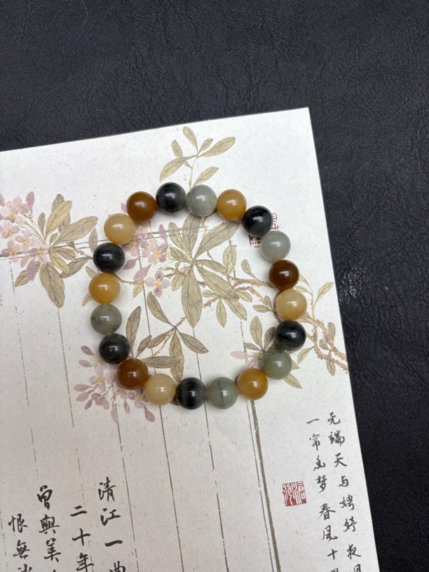 【明媚女主】新疆楼兰系列天然和田玉手串10mm