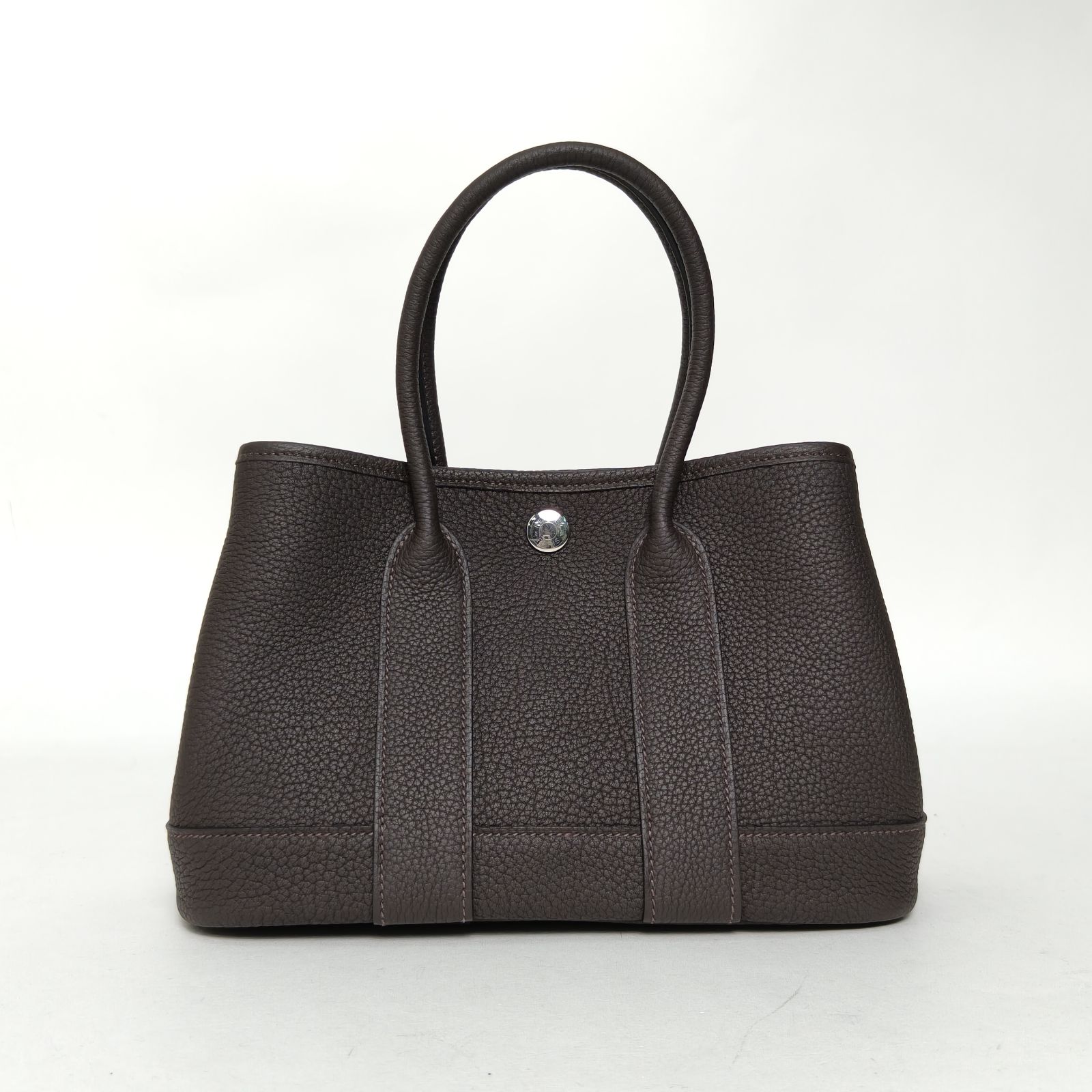 未使用 Hermes/爱马仕 小花柳 花园包mini乌木色NEGONA皮 K 银扣 