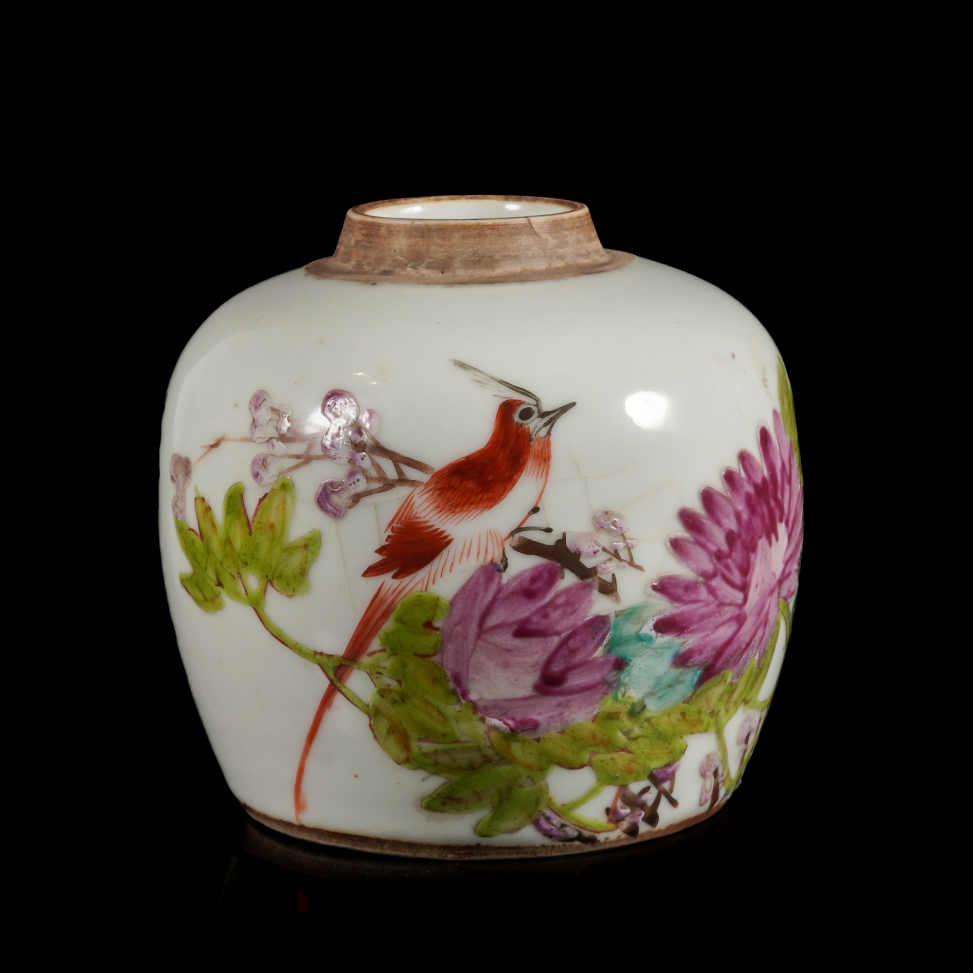 光绪粉彩茶叶罐/c826