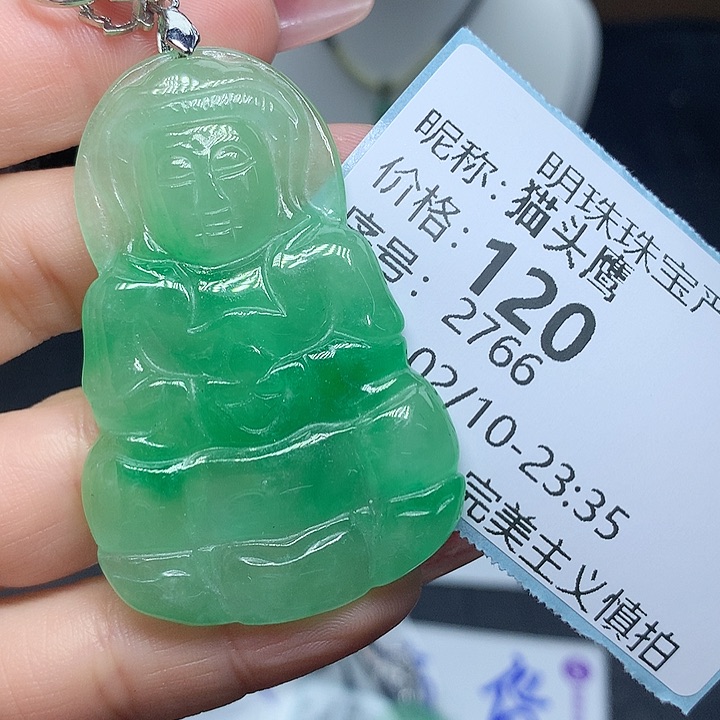 翡翠吊坠(赠链)未镶嵌猫*鹰