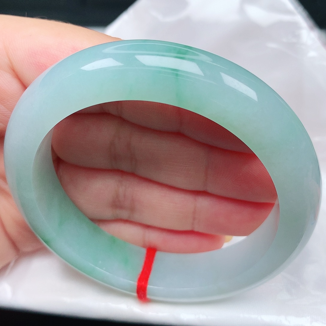 未镶嵌手镯翡翠4号 宽版蓝底飘花