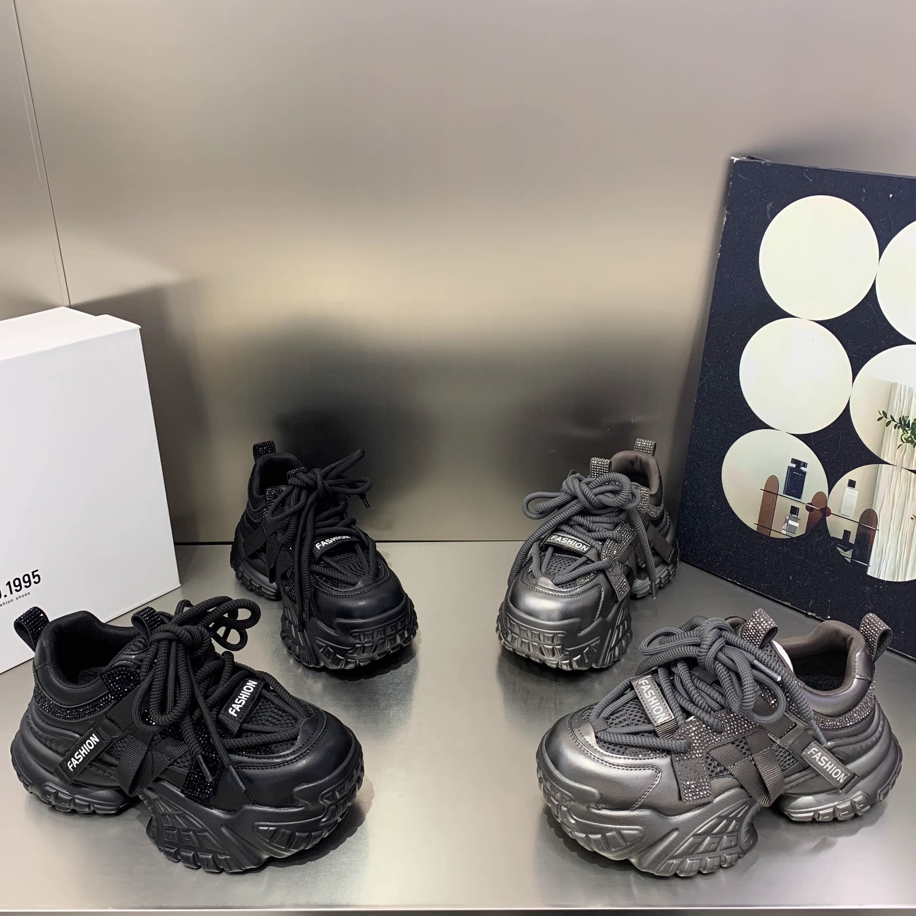 女鞋老爹鞋女爆款2025春季新款小个子厚底时尚百搭运动休闲鞋ins