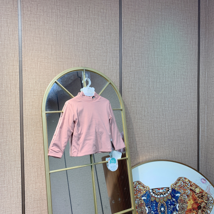 AM232    宝宝粉色双层打底衣  冬款