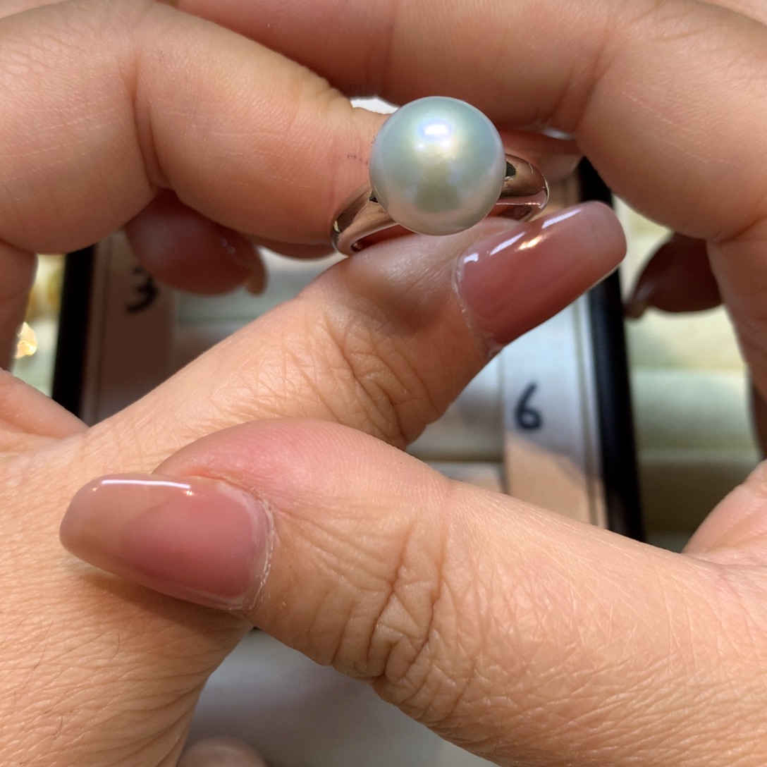 淡水珍珠戒指银S925镶嵌