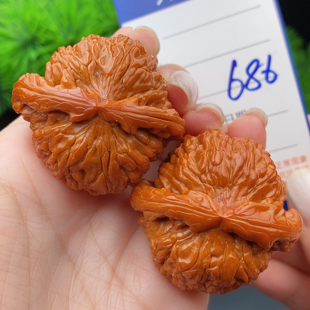 文玩核桃把件43球白686