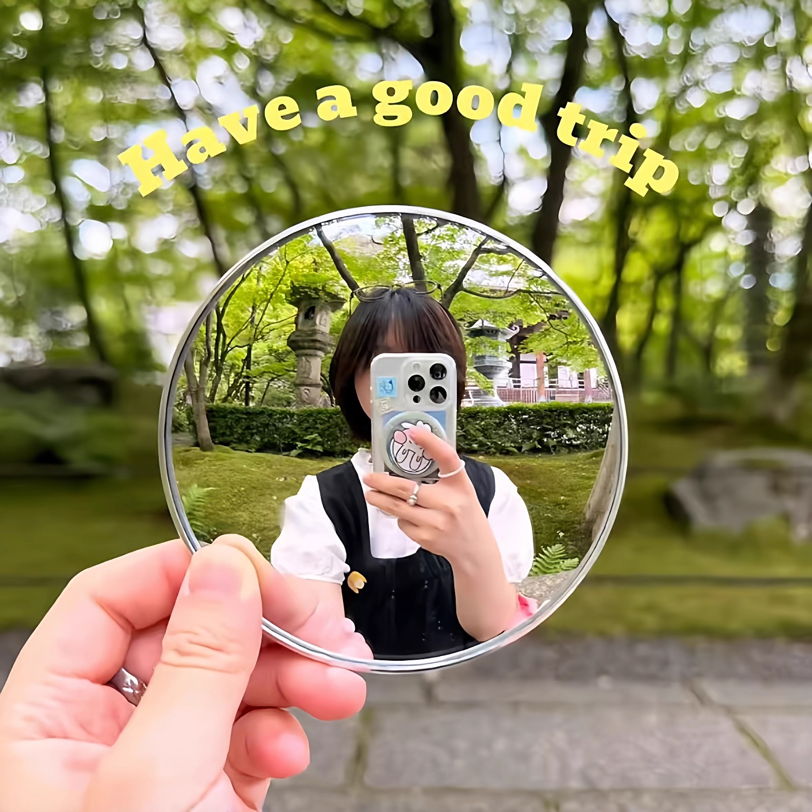 旅行拍照小圆镜手工diy拍照打卡好物高清凸面镜室外广角拍摄道具