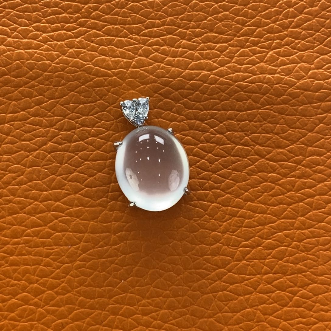石英质玉吊坠(不含链)银S925镶嵌