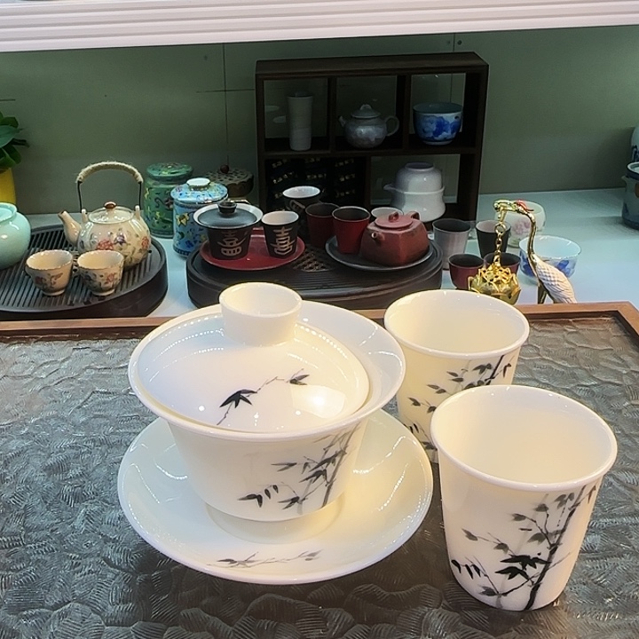 茶具套装旅行茶具青花瓷器茶叶罐个人杯主人杯