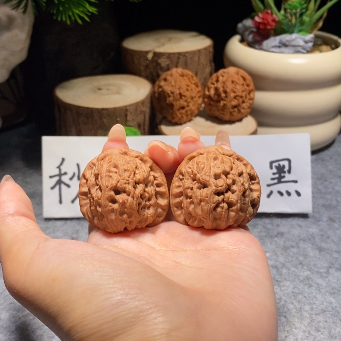 核桃把件全品38尺三角白