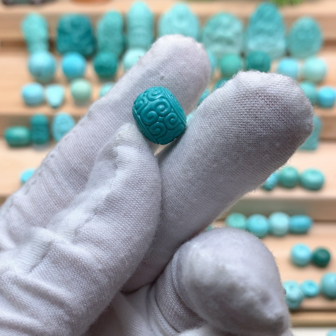 绿松石珠宝奇石未镶嵌绿松石回纹