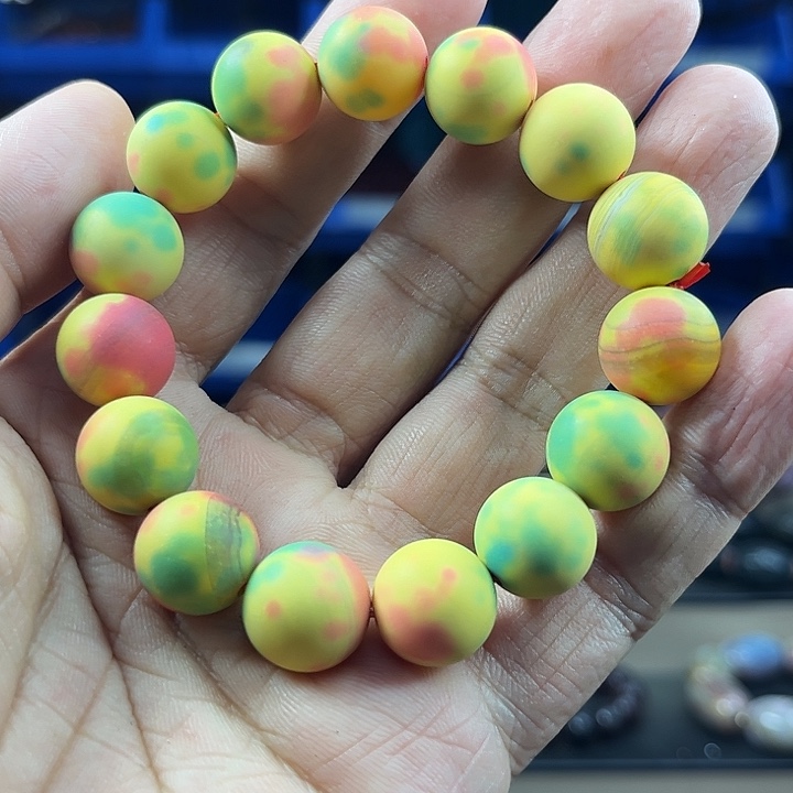 玛瑙未镶嵌手链T25黄龙参卡14