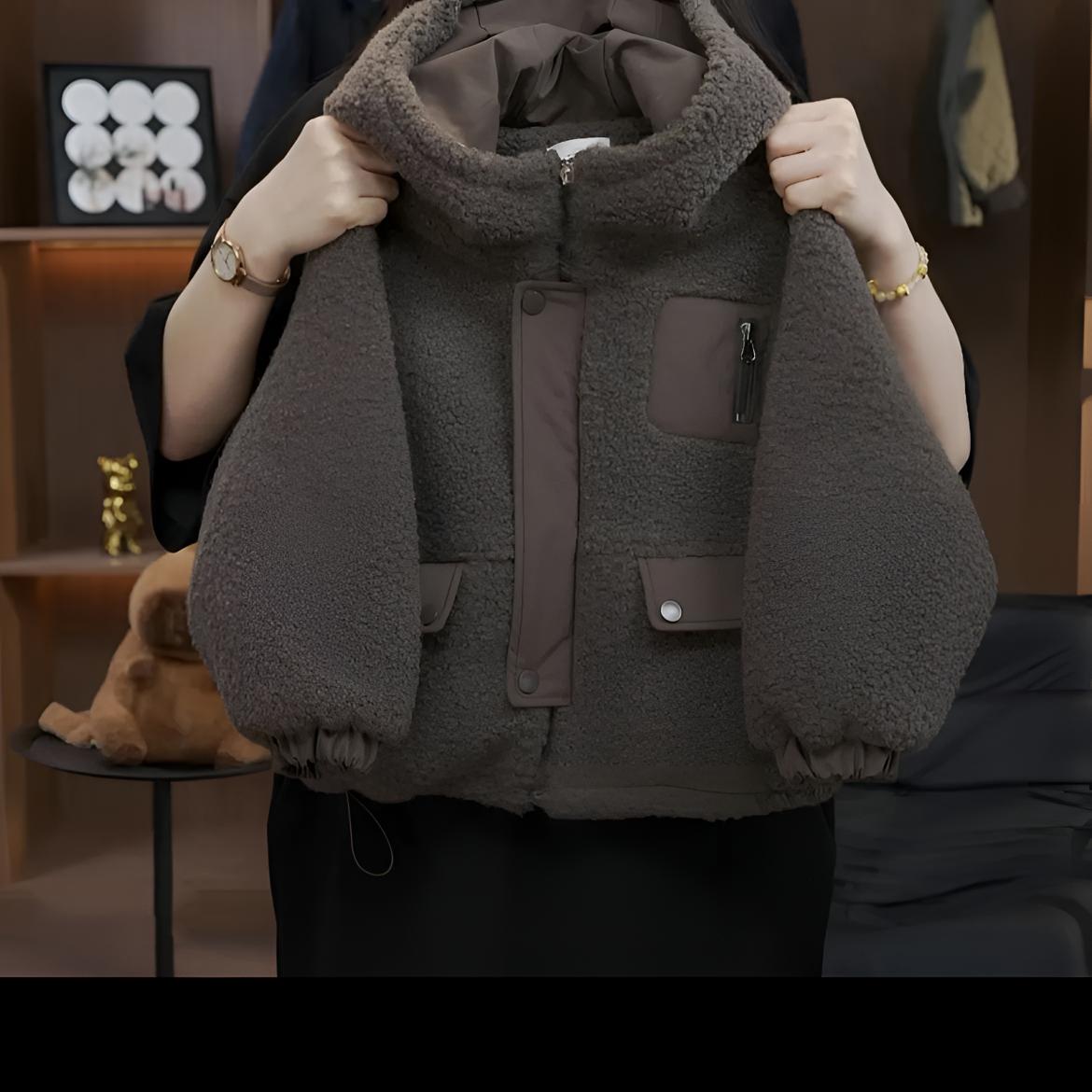 男童加绒外套2025儿童加厚连帽保暖棉服冬季洋气休闲羊羔绒短棉衣