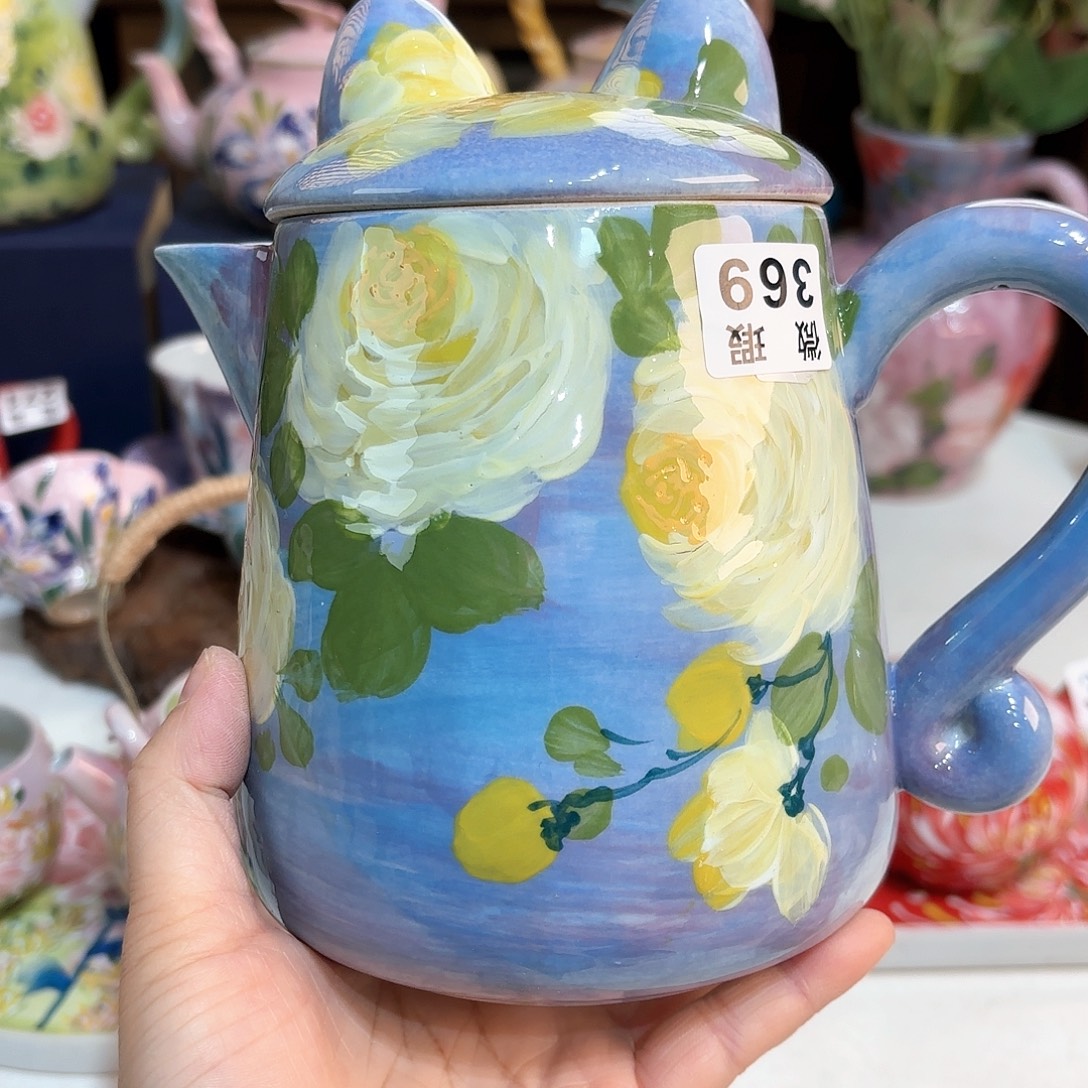 景德镇手绘高温釉下彩陶瓷茶具