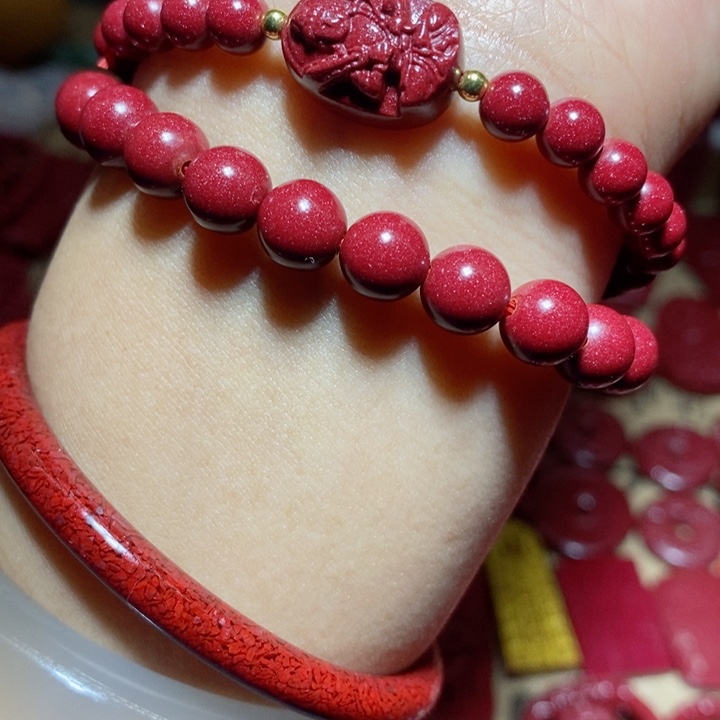 玛瑙/玉髓朱砂合金朱砂