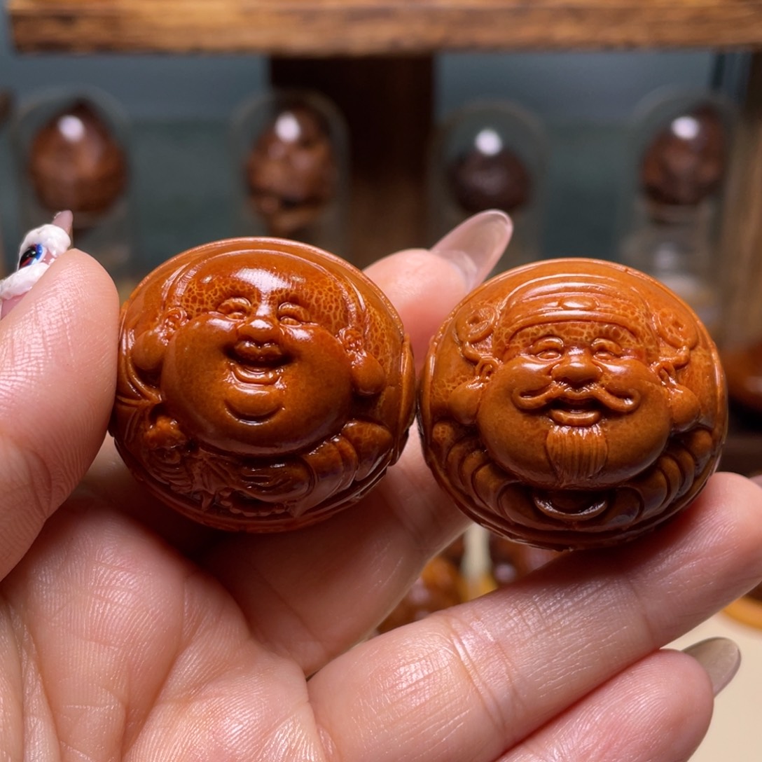 佛螺菩提吊坠横财迷一对