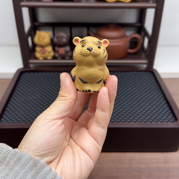 段泥茶案老虎茶宠