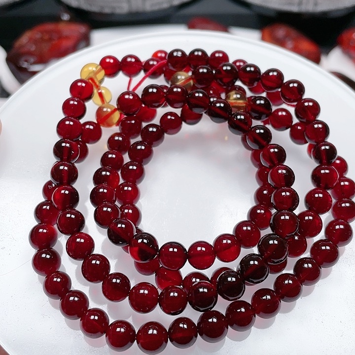 血珀手链未镶嵌规格6-7