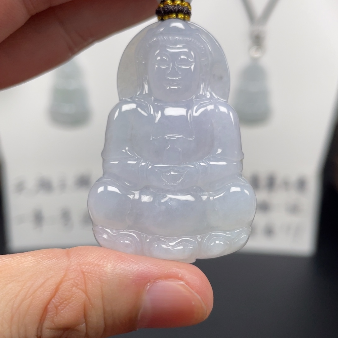 翡翠未镶嵌颈饰天然翡翠A货观音126号