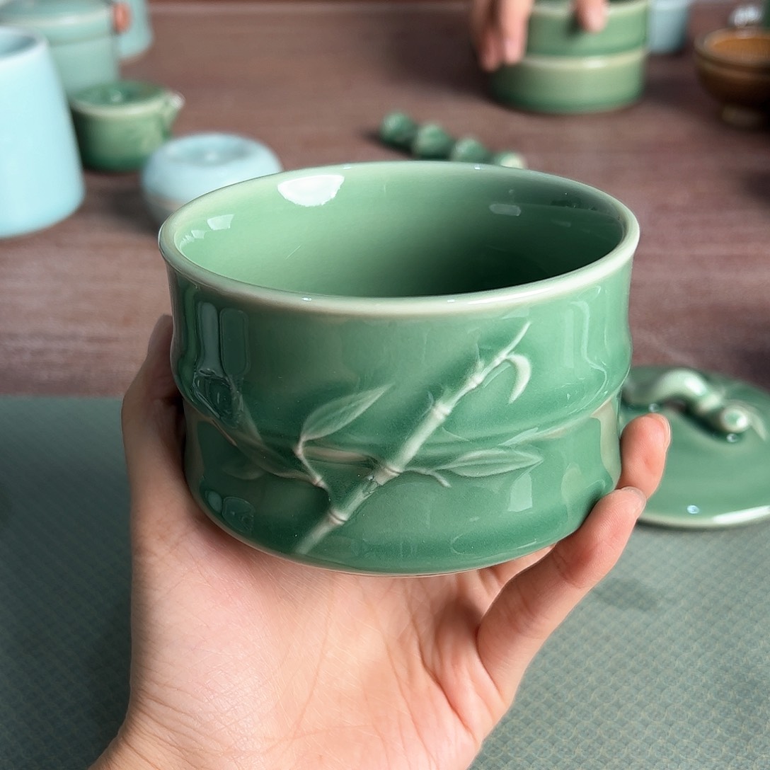 龙泉云间青瓷小米茶器