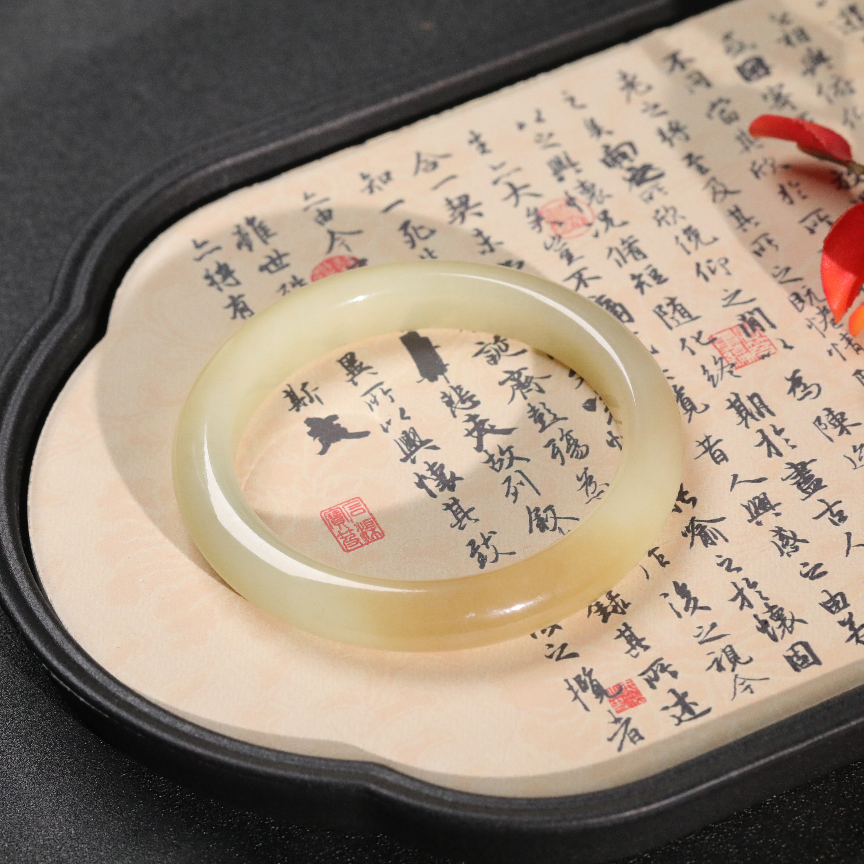 【云巷】高品质天然和田玉新疆黄口料糖玉手镯色匀色正结构紧密油润