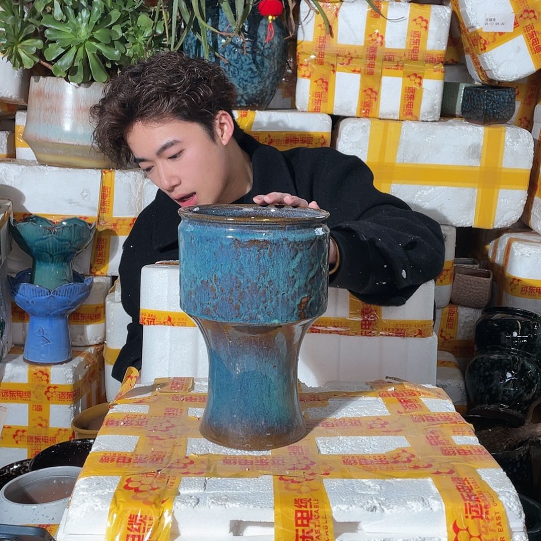 无铅玻璃宜兴紫砂花盆