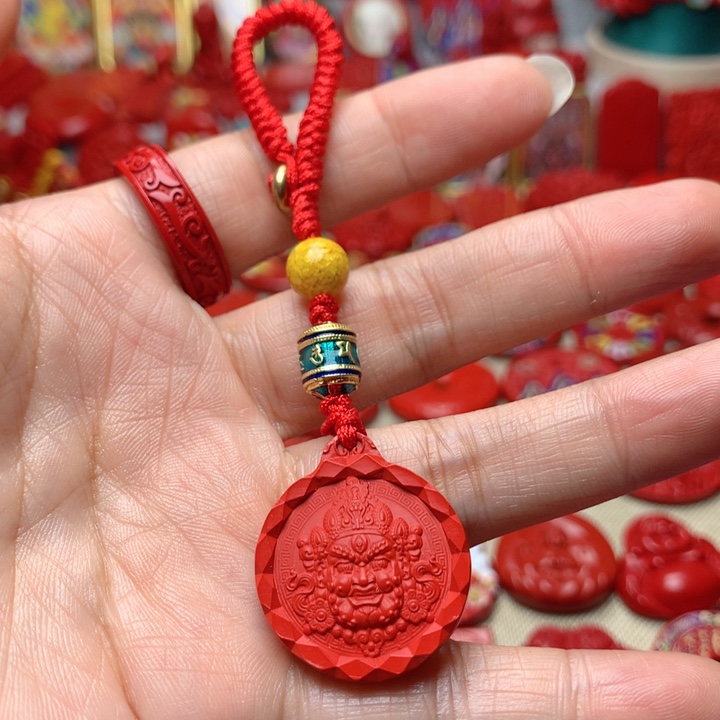 天然辰砂工艺品朱砂钥匙扣