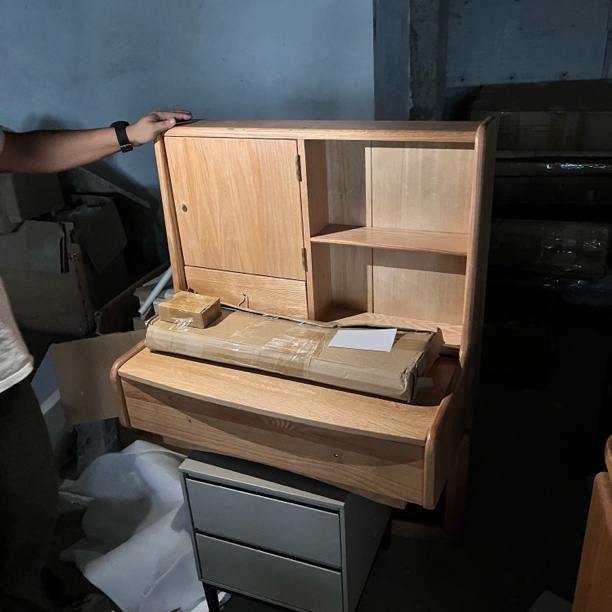 化妆桌加化妆凳75×43×120红橡瑕疵无售后木工5395