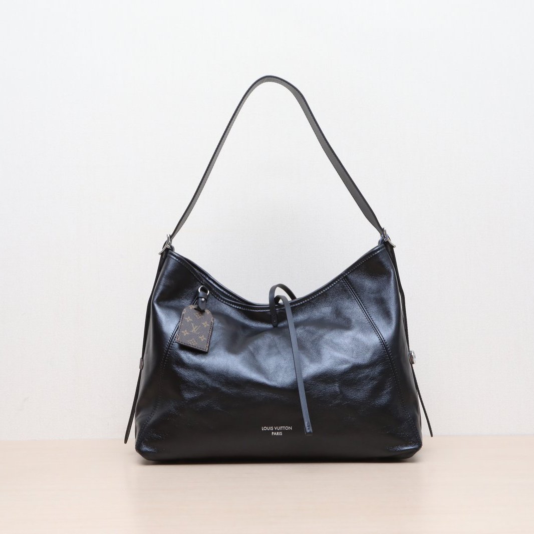 99新 LouisVuitton/路易威登 【小花Han】CARRYALL 中号黑芯片包