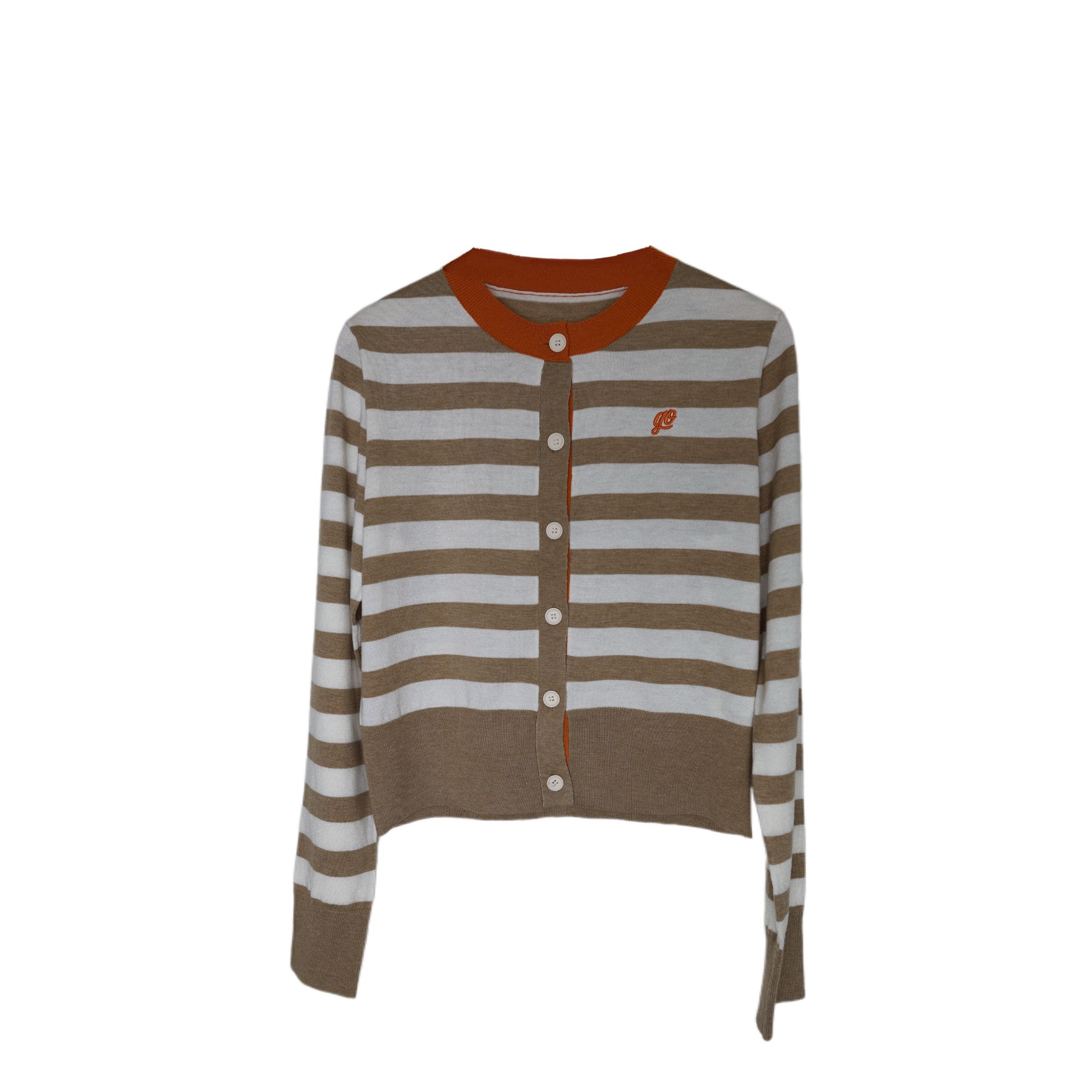 条纹常规女长袖针织圆领毛针织衫毛衣撞色衫羊毛衫