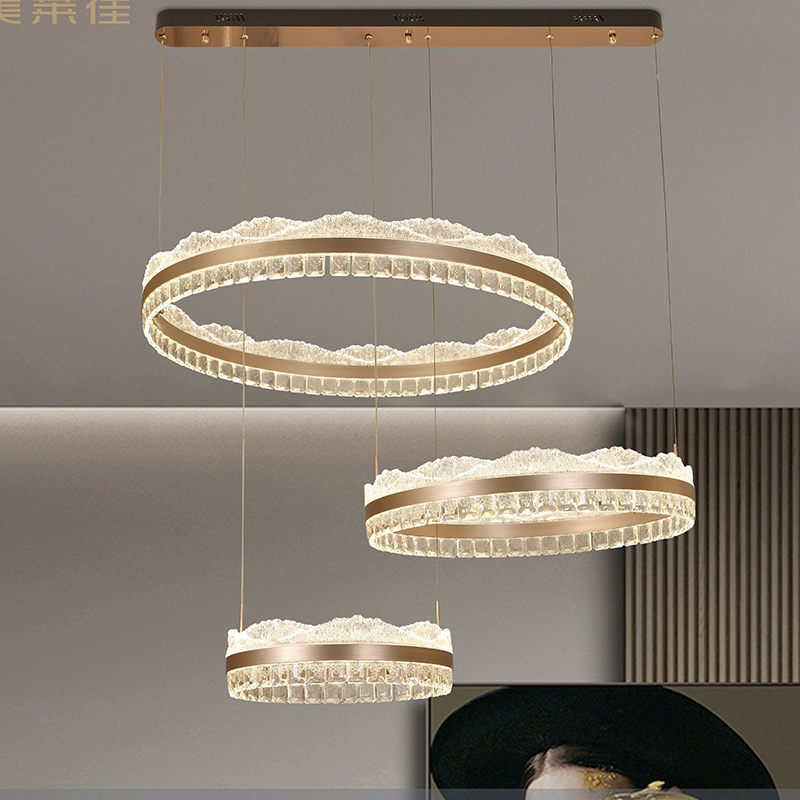 意式极简客厅吊灯轻奢高级感主灯饰现代简约餐厅水晶灯具2025新款