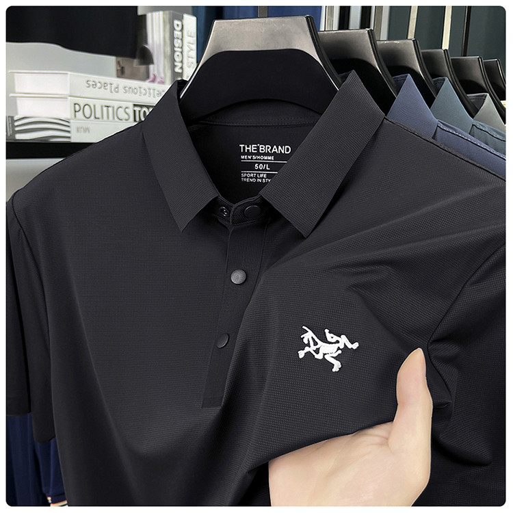 鸟家【撤柜】冰丝无痕夏季Polo衫休闲宽松百搭纯色商务透气翻领T恤