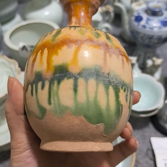 人***机瓷片唐三彩一个全品一个