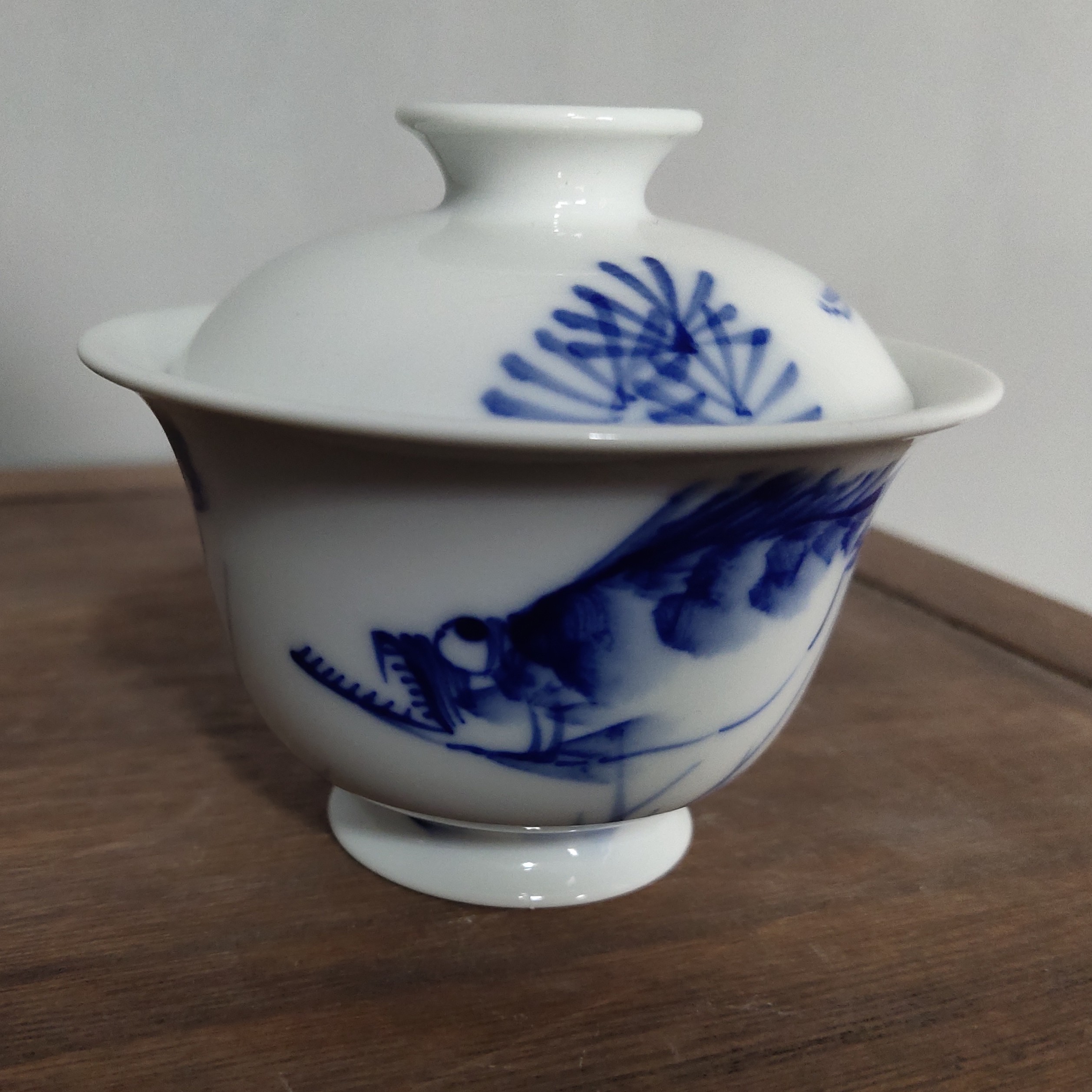 微瑕柴窑鳜鱼元宝盖碗