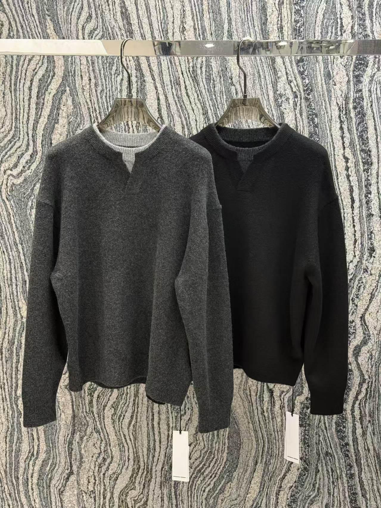 『GV』25秋冬黑金系列中性羊毛老钱风针织衫B25964