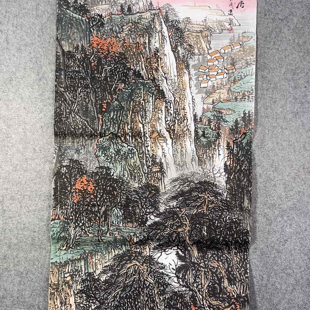 国画705 牡丹之花之叶的颜色与