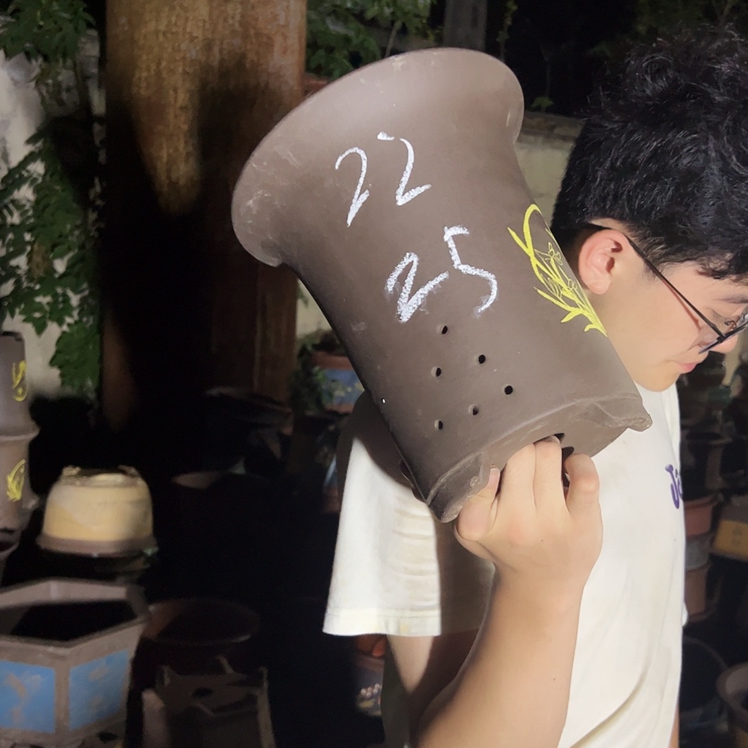 宜兴紫砂花盆印金兰花盆22