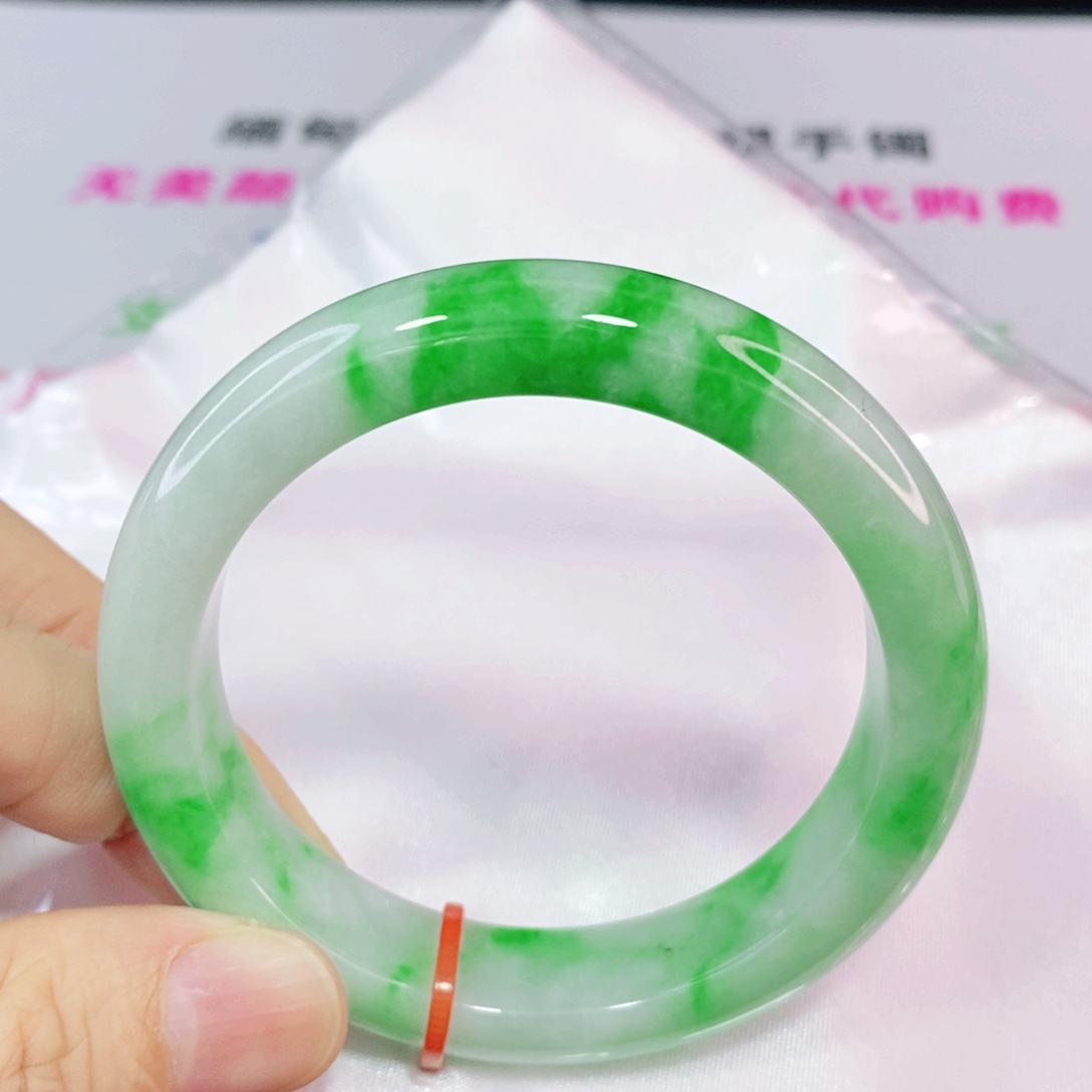 未镶嵌手镯翡翠53.8圈口正圈