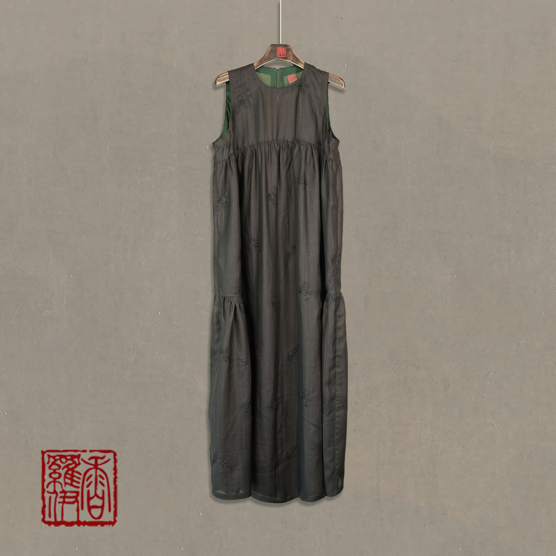 香罗伊【青墨】传统复古提花上衣